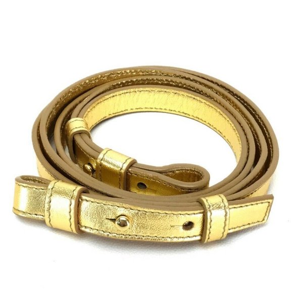 Authentic SAINT LAURENT PARIS Baby Duffle 2WAY Hand Bag Leather Gold - Picture 10 of 11